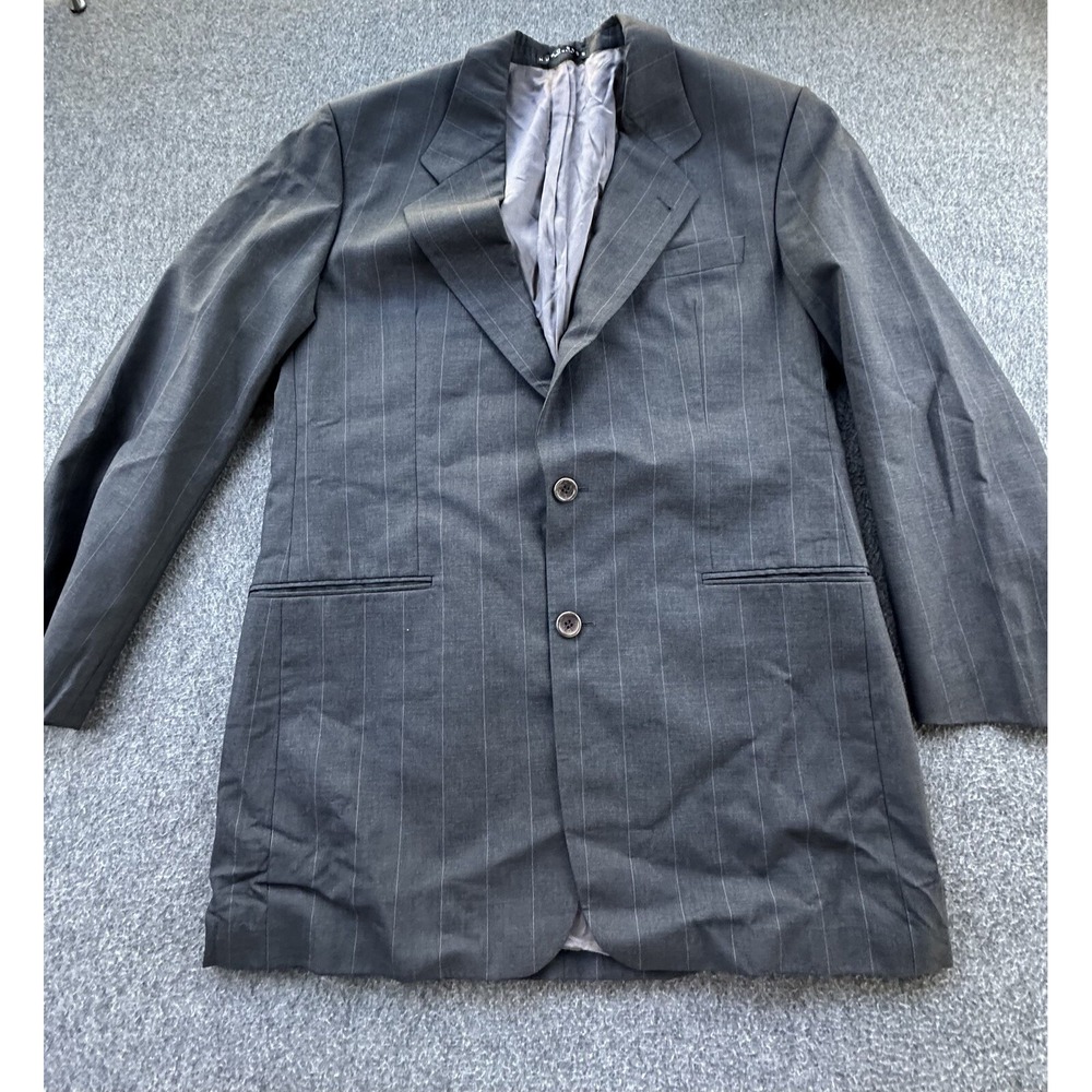 Hugo Boss Blazer Mens 43 Black Striped‎ Pockets Suit Jacket Sport Coat Business